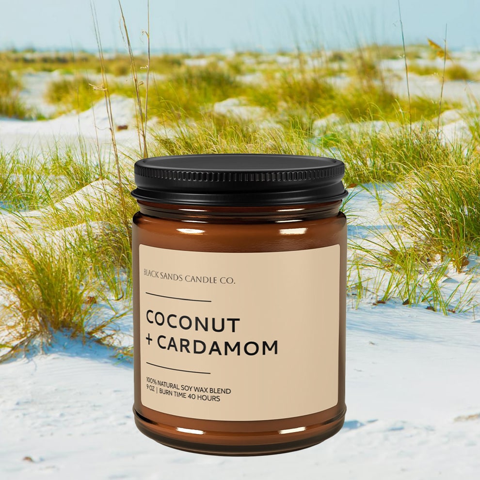 Coconut + Cardamom Soy Vegan Candle